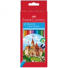 Карандаши цветные Faber-Castell "Замок", 12цв., шестигр., заточ., картон, европодвес,  120112