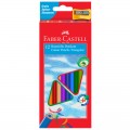 Карандаши цветные Faber-Castell "Ecopen" 12цв., трехгран., заточен., картон, европодвес, с точилкой,  120523