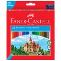 Карандаши цветные Faber-Castell "Замок", 48цв., шестигр.,заточ., картон, европодвес,  120148