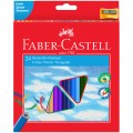 Карандаши цветные Faber-Castell "Ecopen" 24цв., трехгран., заточен., картон, европодвес, с точилкой,  120524