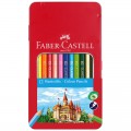 Карандаши цветные Faber-Castell "Замок", 12цв., шестигр., заточ., метал. кор.,  115801
