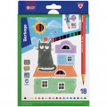 Карандаши цветные Berlingo "SuperSoft. Жил-был кот", 18цв., трехгран., заточен., картон, европодвес,  SS00518