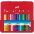 Карандаши цветные Faber-Castell "Grip", 24цв., трехгран., заточен., метал. упак.,  112423