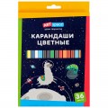 Карандаши цветные ArtSpace "Космонавты", 36цв., заточен., картон, европодвес,  CP36_009