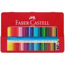 Карандаши цветные Faber-Castell "Grip", 36цв., трехгран., заточен., метал. упак.,  112435