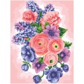 Картина по номерам на холсте ТРИ СОВЫ "Цветы", 30*40, с акриловыми красками и кистями