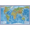 Карта "Мир" физическая Globen, 1:25млн., 1200*780мм, интерактивная, европодвес, КН047