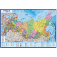 Карта "Россия" политико-административная Globen, 1:8,5млн., 1010*700мм, интерактивная, с ламинацией, КН034