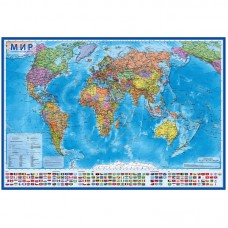 Карта "Мир" политическая Globen, 1:32млн., 1010*700мм, интерактивная, с ламинацией, европодвес, КН040