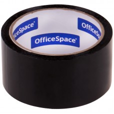 Клейкая лента упаковочная OfficeSpace, 48мм*40м, 45мкм, черная, ШК, КЛ_18878