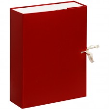 Короб архивный с завязками OfficeSpace разборный, БВ, 80мм, красный, клапан МГК
