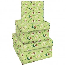Набор квадратных коробок 3в1, MESHU "Avocado", (19,5*19,5*11-15,5*15,5*9см)