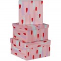 Набор квадратных коробок 3в1, MESHU "Stylish pink", (19,5*19,5*11-15,5*15,5*9см), Кк_41133