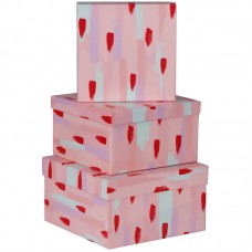 Набор квадратных коробок 3в1, MESHU "Stylish pink", (19,5*19,5*11-15,5*15,5*9см), Кк_41133