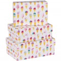 Набор прямоугольных коробок 3в1, MESHU "Ice creams", (19*12*7,5-15*10*5см), Кп_41122