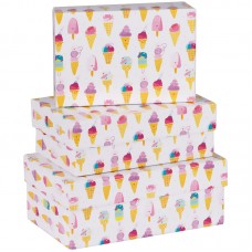 Набор прямоугольных коробок 3в1, MESHU "Ice creams", (19*12*7,5-15*10*5см), Кп_41122
