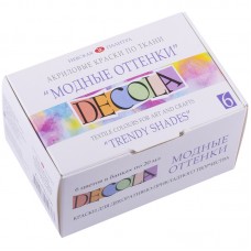 Краски по ткани Decola "Модные оттенки", 06 цветов, 20мл, картон