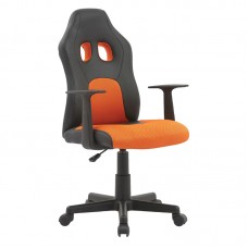 Кресло игровое Helmi HL-S12 "Mini", экокожа/ткань, черная/оранжевая, 323020