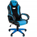Кресло игровое Helmi HL-S16 "Pilot", экокожа, черная/синяя, механизм качания, 322024