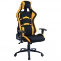 Кресло игровое Helmi HL-G07 "Pointer", ткань черная/желтая, 2 подушки, 306178