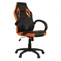 Кресло игровое Helmi HL-S07 "Boost", экокожа/ткань черная/оранжевая, 319987