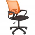Кресло оператора Helmi HL-M96 R "Airy", спинка сетка оранжевая/сиденье ткань черная, пиастра, 298858