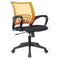 Кресло оператора Helmi HL-M95 (695) "Airy", спинка сетка оранжевая/сиденье ткань TW черная, механизм качания, 348704