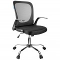 Кресло оператора Helmi HL-M04 "Active", ткань, спинка сетка черн/сиденье TW черн, рег. подлокот, хром, 283160