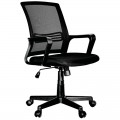 Кресло оператора Helmi HL-M07 "Comfort", ткань, спинка сетка черная/сиденье TW черная, механизм качания, 306211