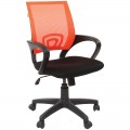 Кресло оператора Chairman 696 PL, спинка ткань-сетка оранжевая/сиденье TW черная, механизм качания, 6078715/7013172/7019447