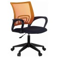 Кресло оператора Helmi HL-M95 R (695) "Airy", спинка сетка оранжевая/сиденье ткань TW черная, пиастра, 348708