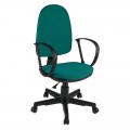 Кресло оператора Helmi HL-M30 "Престиж", ткань зеленая с черным, 342082