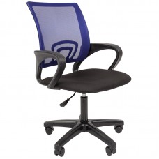 Кресло оператора Helmi HL-M96 R "Airy", спинка сетка синяя/сиденье ткань черная, пиастра, 298857