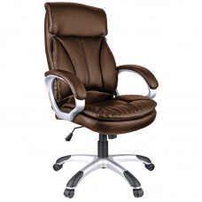 Кресло руководителя Helmi HL-E07 "Invest", экокожа коричневая, механизм качания