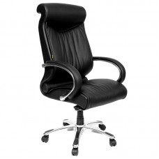 Кресло руководителя Chairman 420 CH, кожа черная, механизм качания, 6077258