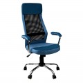 Кресло руководителя Helmi HL-E41 "Stylish", ткань/сетка, синяя/голубая, 318581