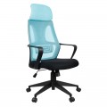 Кресло руководителя Helmi HL-E37 "Wind", ткань черная/бирюзовая, 323023