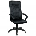 Кресло руководителя Helmi HL-E80 "Ornament" LTP, экокожа черная, мягкий подлокотник, пиастра, 344263, 344263