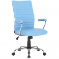 Кресло руководителя Helmi HL-E42 "Express", экокожа голубая, 318583