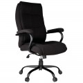 Кресло руководителя Helmi HL-ES02 "Extra Strong" повышенной прочности, ткань черно-серая, до 200кг, 297331