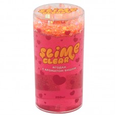 Слайм Slime "Clear-slime. Ягодка", красный, с наполнением слюда, с ароматом вишни, 250г