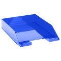 Лоток для бумаг горизонтальный СТАММ "Фаворит", тонированный синий, ЛТГ-30563