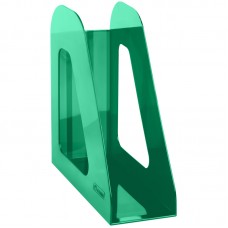 Лоток для бумаг вертикальный СТАММ "Фаворит", тонированный зеленый, ширина 90мм, ЛТВ-30557