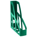 Лоток для бумаг вертикальный СТАММ "Лидер", зеленый, ширина 75мм, ЛТВ-30453