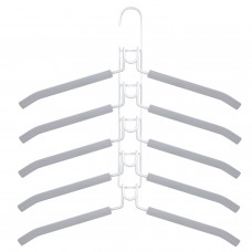Вешалка-плечики трансформер, 5 плечиков, металл с покрытием, серые, BRABIX, 607475