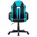 Кресло компьютерное "BRABIX Stripe GM-202", экокожа, черное/голубое, 532509