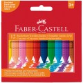 Мелки пластиковые утолщенные Faber-Castell "Grip Jumbo", 12цв., трехгранные, картон, европодвес