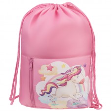 Мешок для обуви 1 отделение Мульти-Пульти "Unicorn", 340*420мм, карман на молнии, розовый, МО_45945