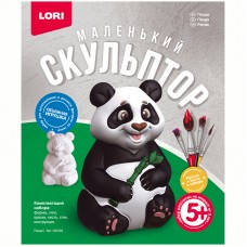 Набор для изготовления игрушки из гипса Lori "Маленький скульптор. Панда", картонная коробка