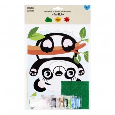 Аппликация из песка и цветной фольги ТРИ СОВЫ "Панда", с раскраской, пакет с европодвесом